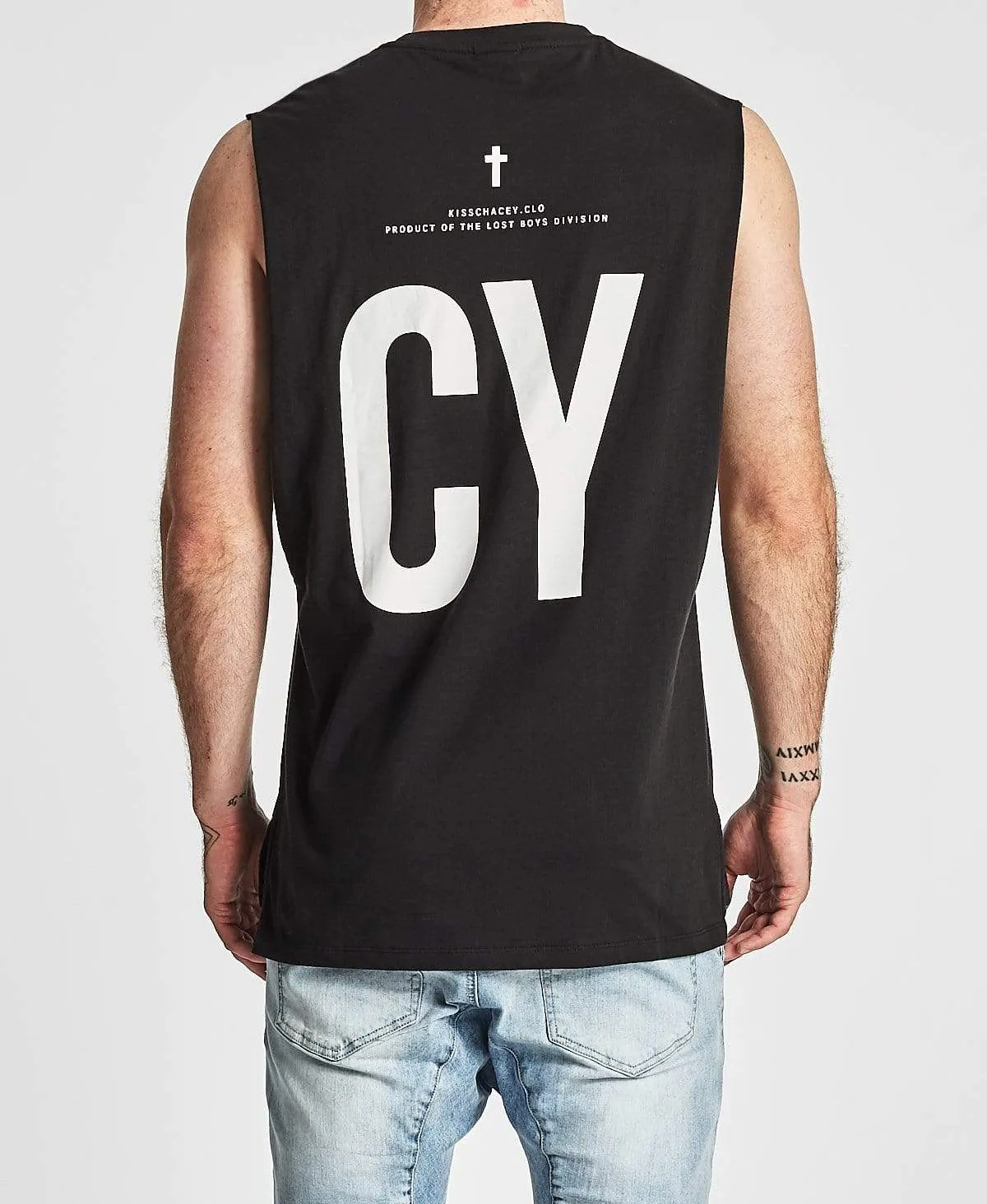 Adrift Step Hem Muscle Tee Jet Black sold by Neverland product image thumbnail 2