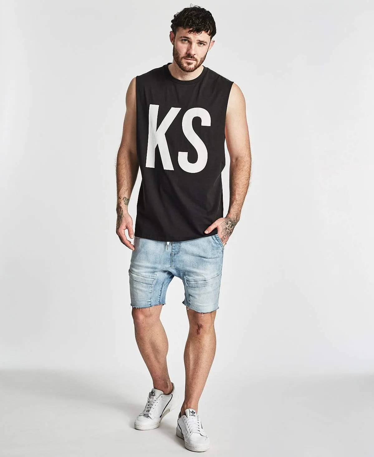 Adrift Step Hem Muscle Tee Jet Black sold by Neverland product image thumbnail 4