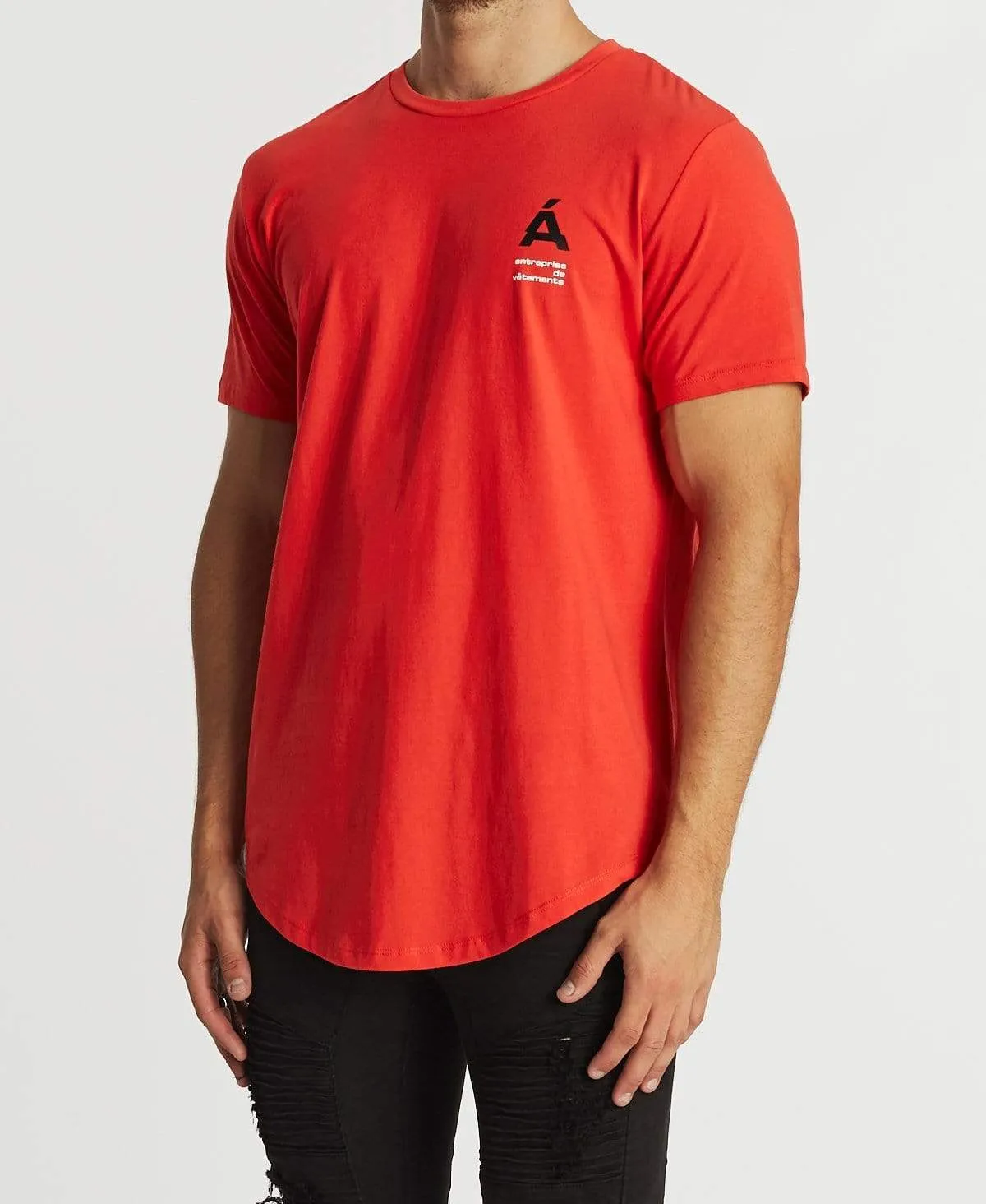 Riche Dual Curved T-Shirt Red sold by Neverland product image thumbnail 3