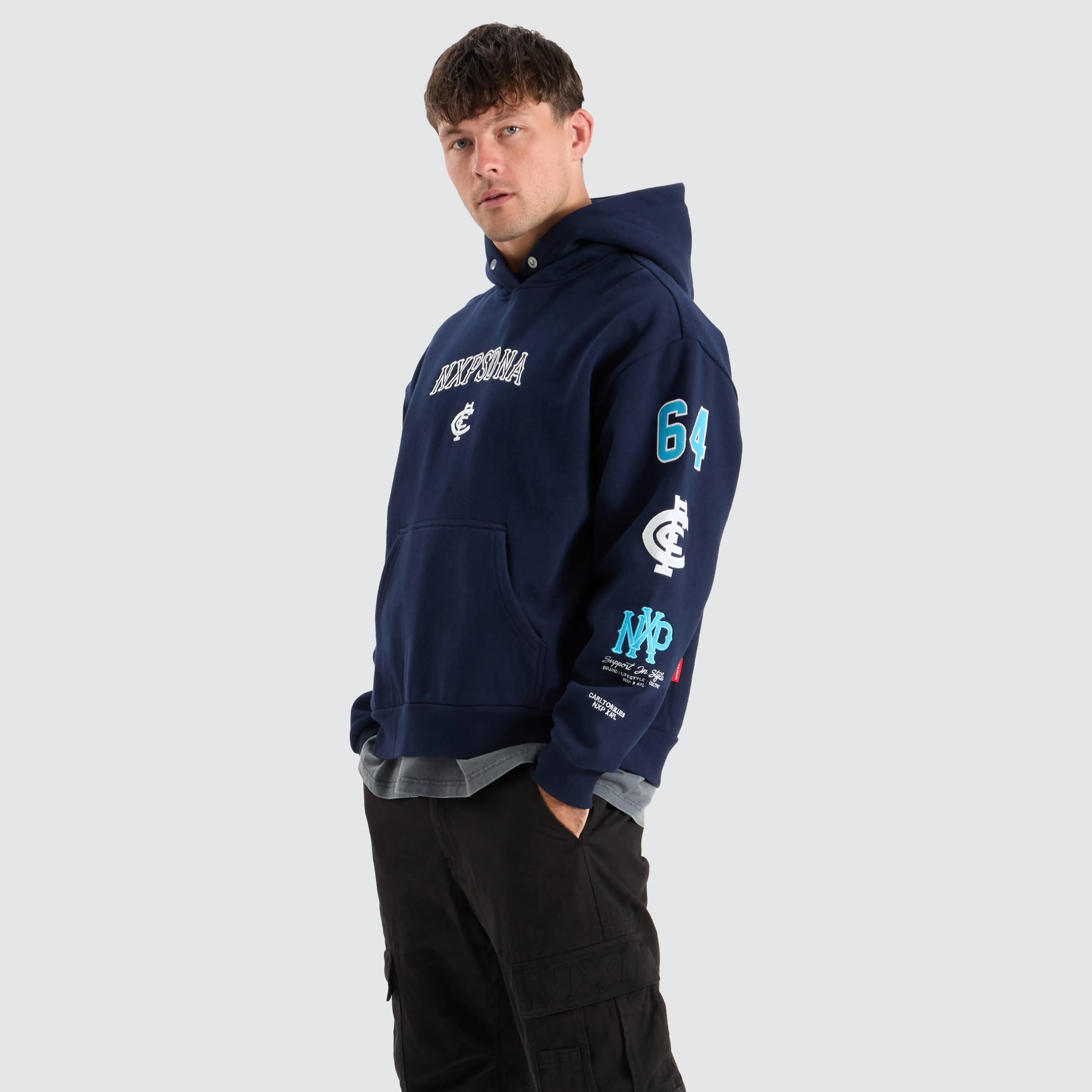Carlton Blues AFL Box Fit Hoodie Navy sold by Neverland product image thumbnail 2
