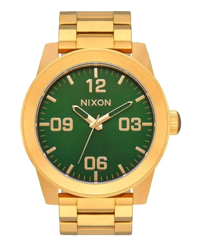 Corporal Stainless Steel Watch Gold/Green Sunray sold by Neverland