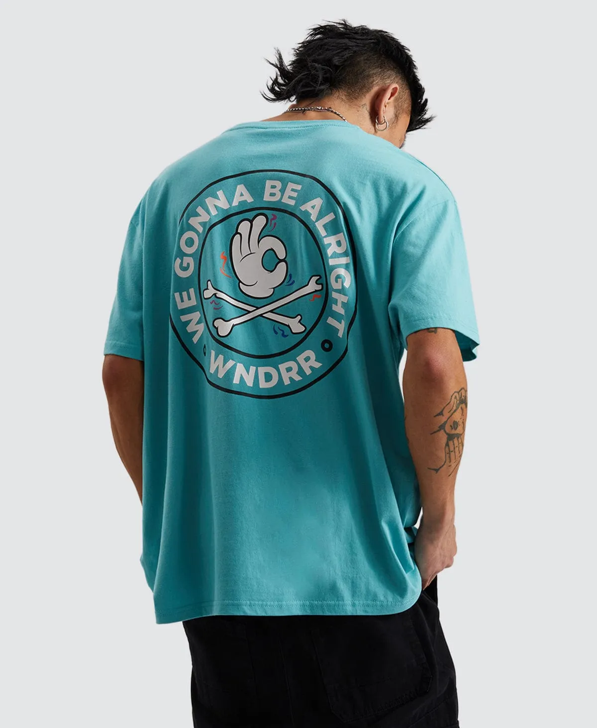 Cross Check Box Fit T-Shirt Teal Green sold by Neverland