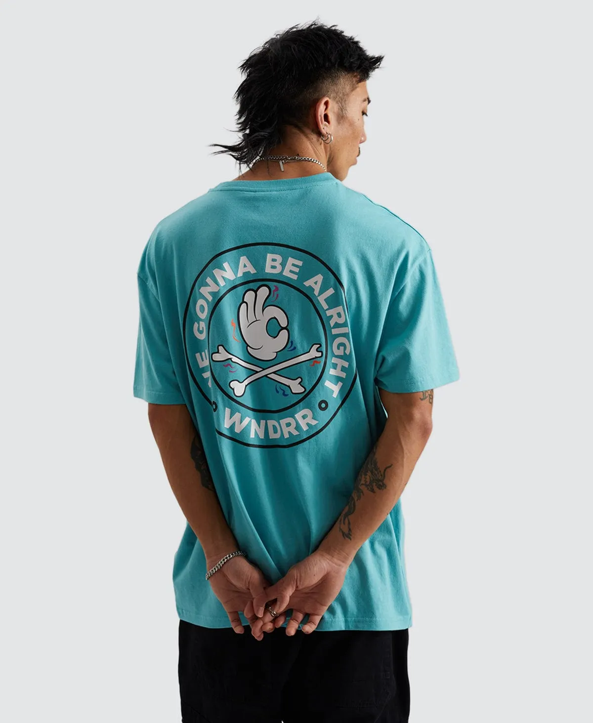 Cross Check Box Fit T-Shirt Teal Green sold by Neverland product image thumbnail 2