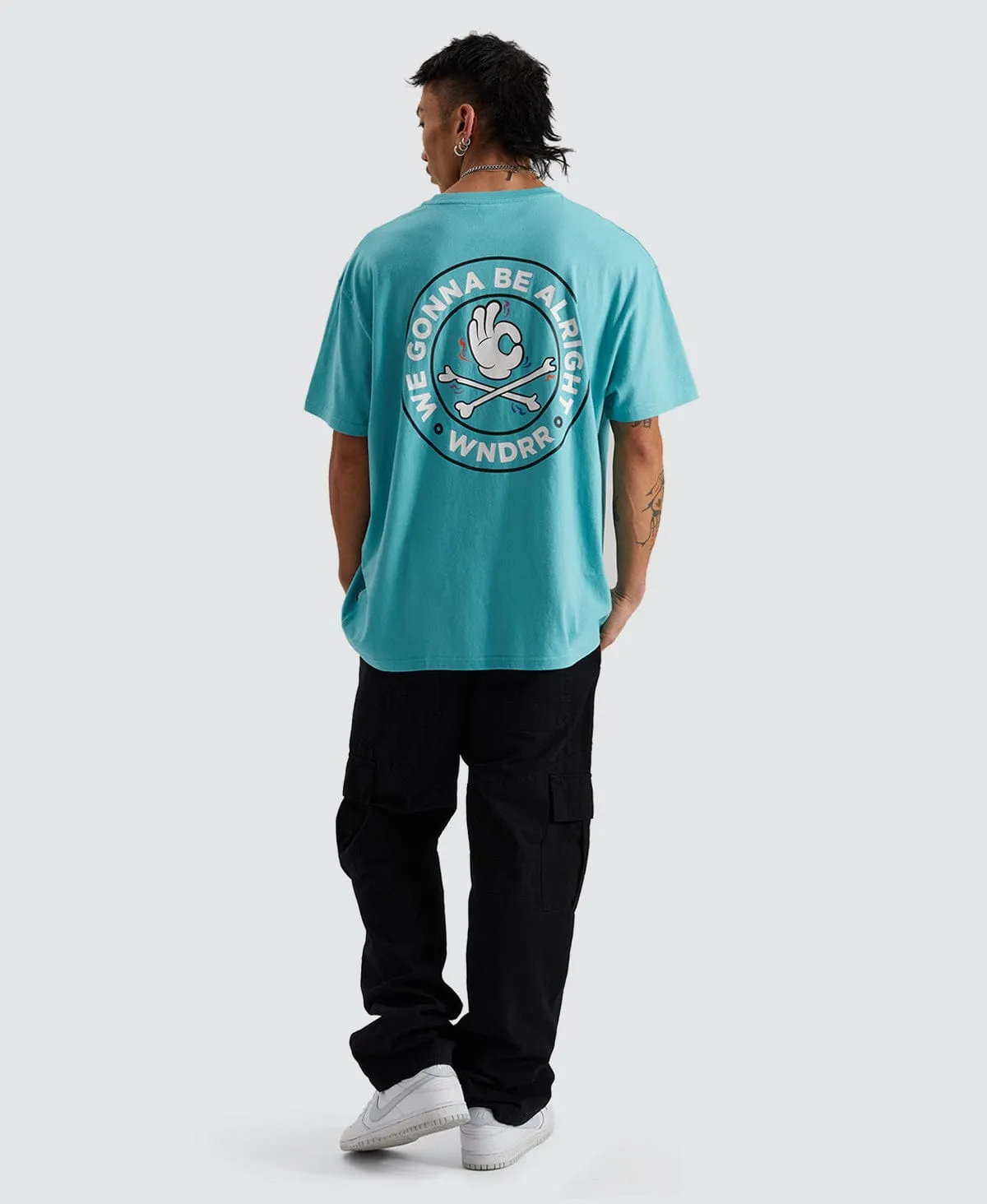 Cross Check Box Fit T-Shirt Teal Green sold by Neverland product image thumbnail 4