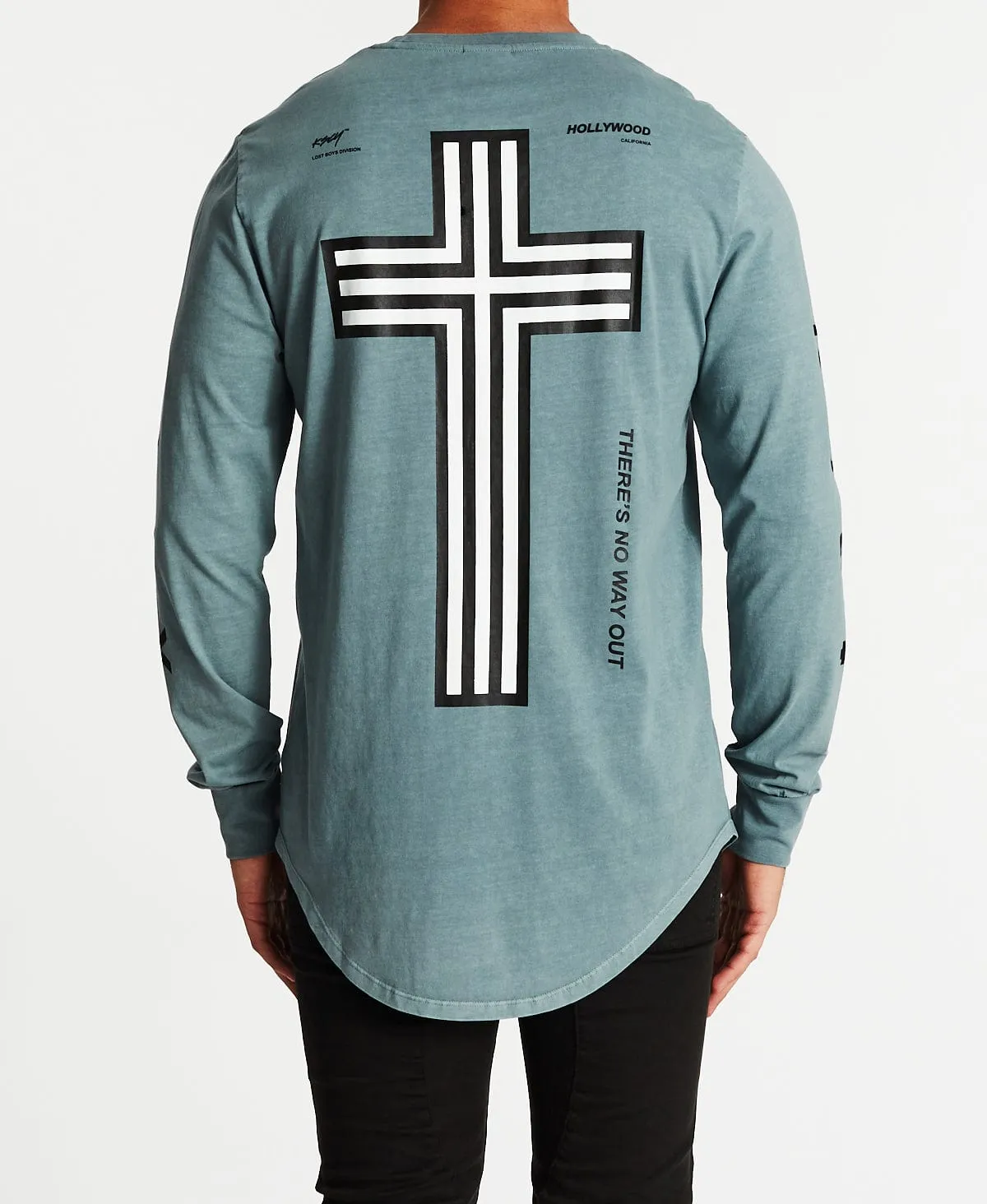 White Noise Dual Curved Long Sleeve T-Shirt Pigment Lead sold by Neverland