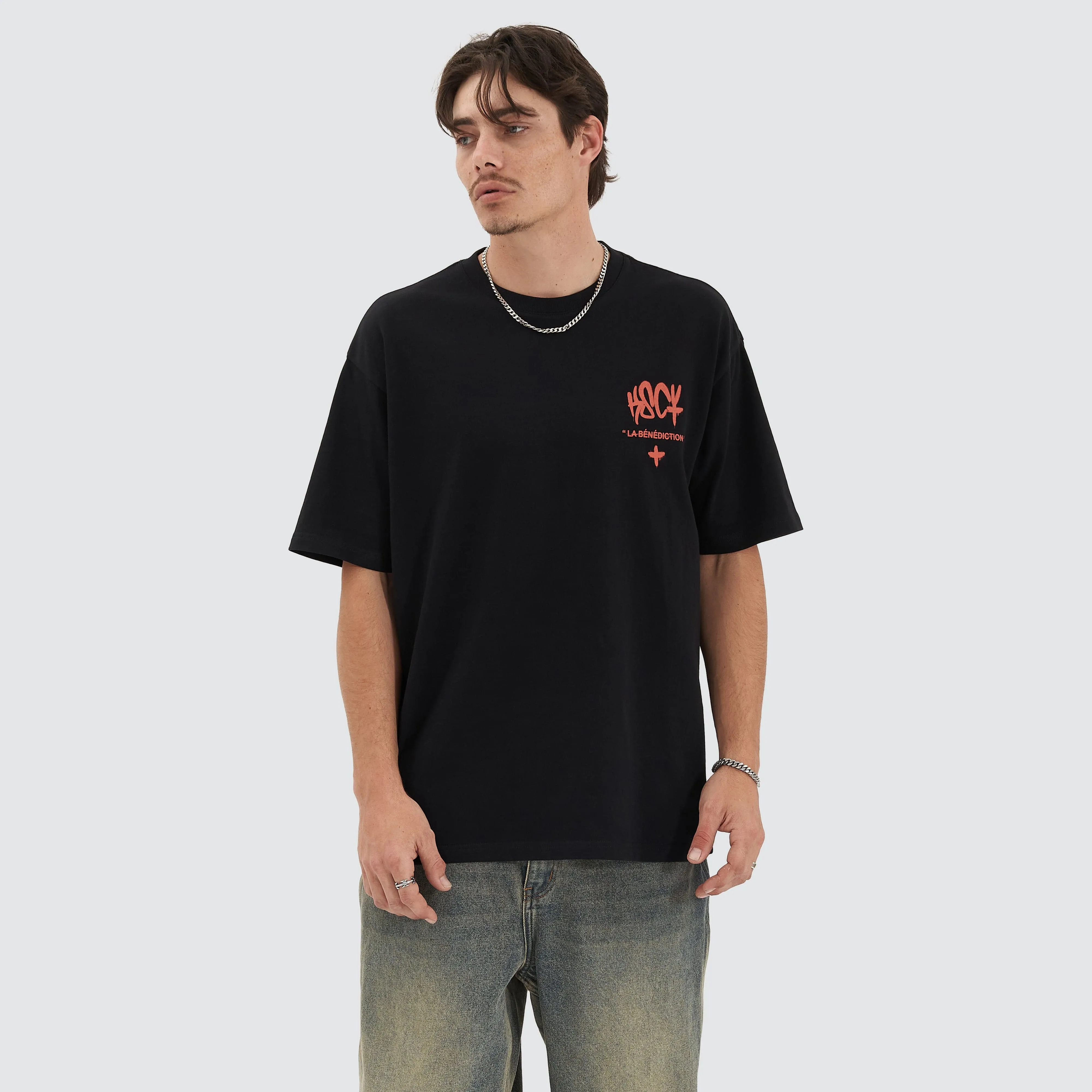Blessing Heavy Box Fit Tee Jet Black sold by Neverland product image thumbnail 2