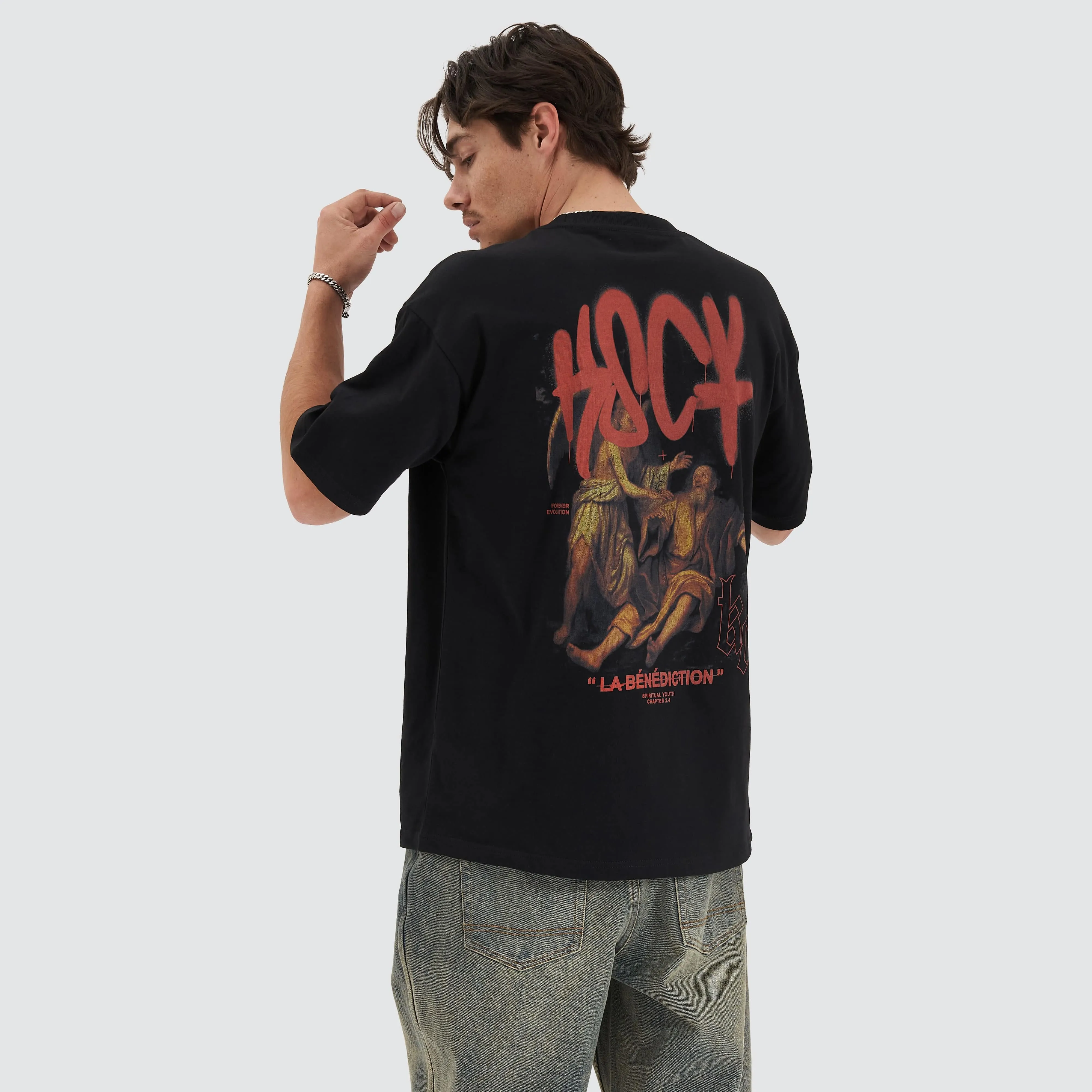 Blessing Heavy Box Fit Tee Jet Black sold by Neverland