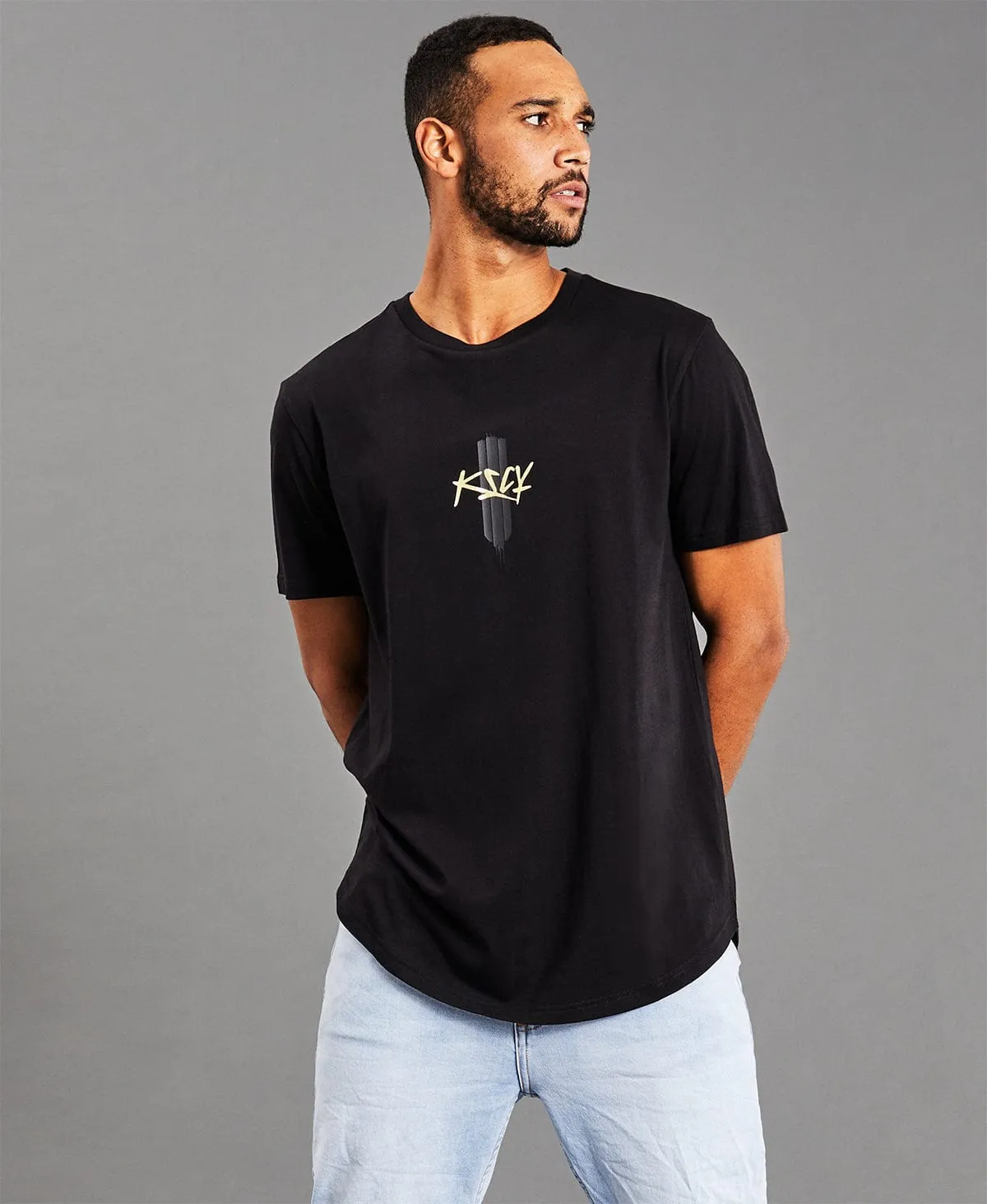 Dark Realm Dual Curved T-Shirt Jet Black sold by Neverland product image thumbnail 4