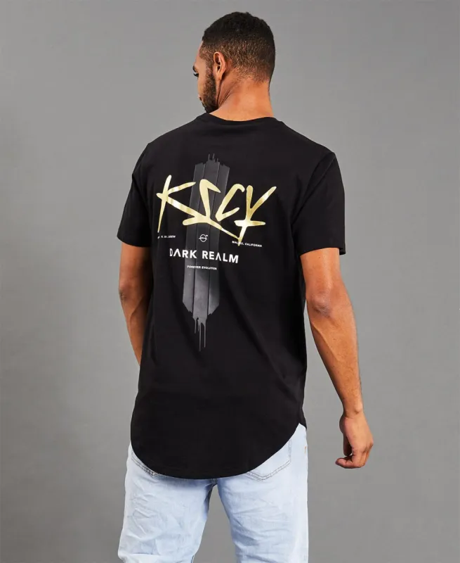 Dark Realm Dual Curved T-Shirt Jet Black sold by Neverland