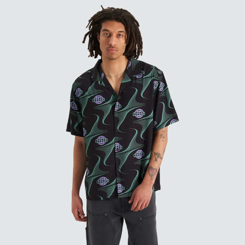 Party Cropped Resort Shirt Multi Print sold by Neverland