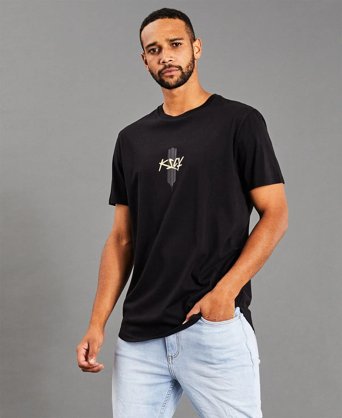 Dark Realm Dual Curved T-Shirt Jet Black sold by Neverland product image thumbnail 3