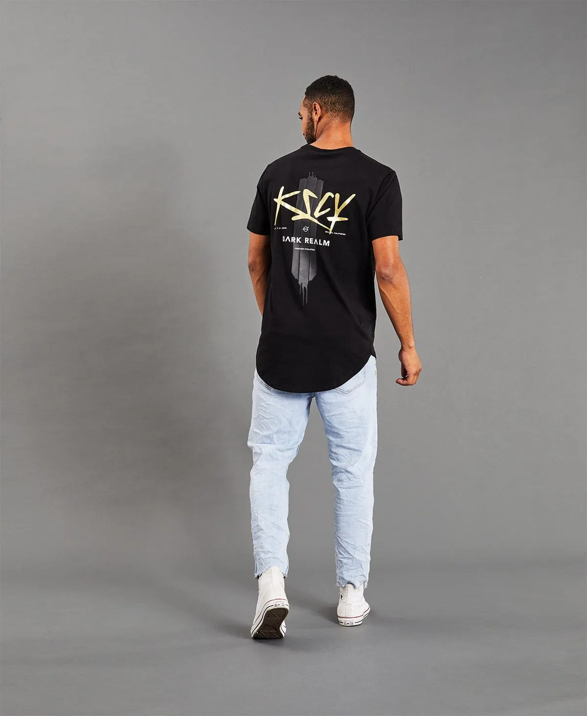 Dark Realm Dual Curved T-Shirt Jet Black sold by Neverland product image thumbnail 5