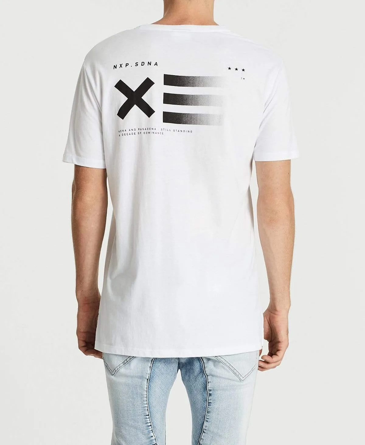 Dominance Step Hem T-Shirt White sold by Neverland