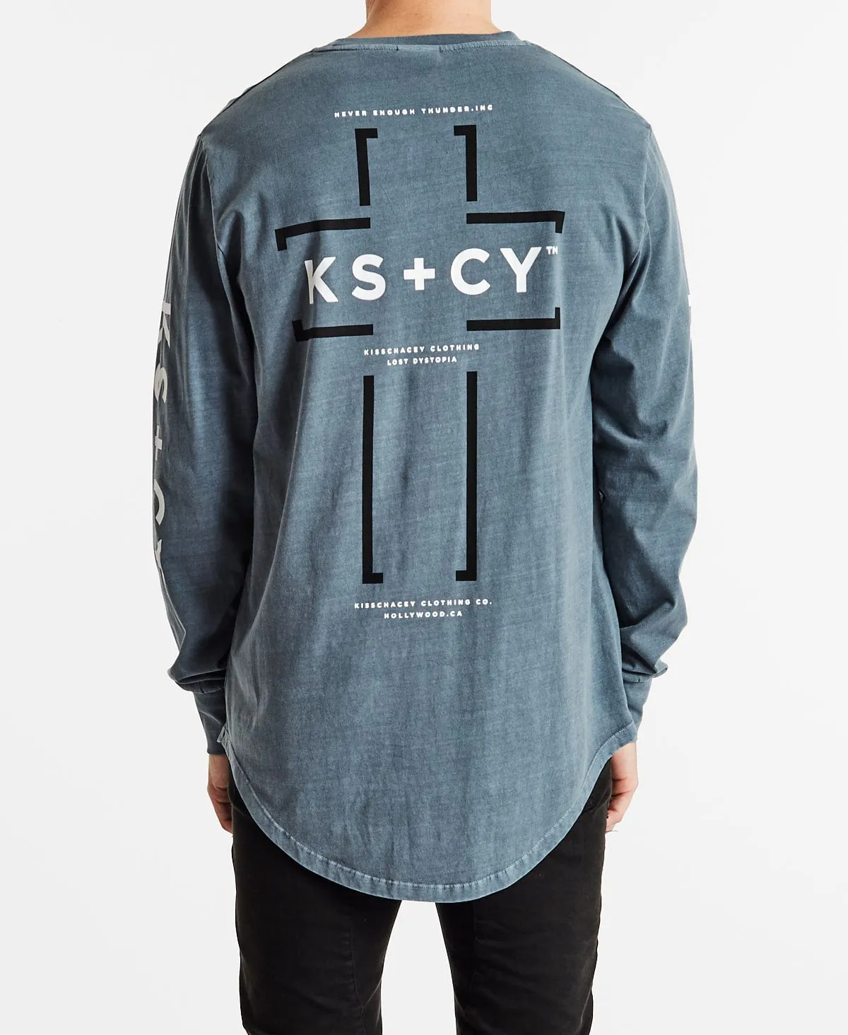 Effort Dual Curved Long Sleeve T-Shirt Pigment Slate sold by Neverland