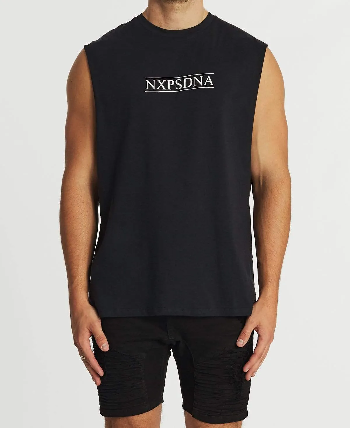 Creation Scoop Back Muscle Tee Graphite sold by Neverland