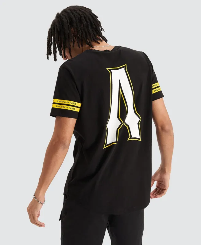 Fontaine Dual Curved Hem T-Shirt Jet Black sold by Neverland