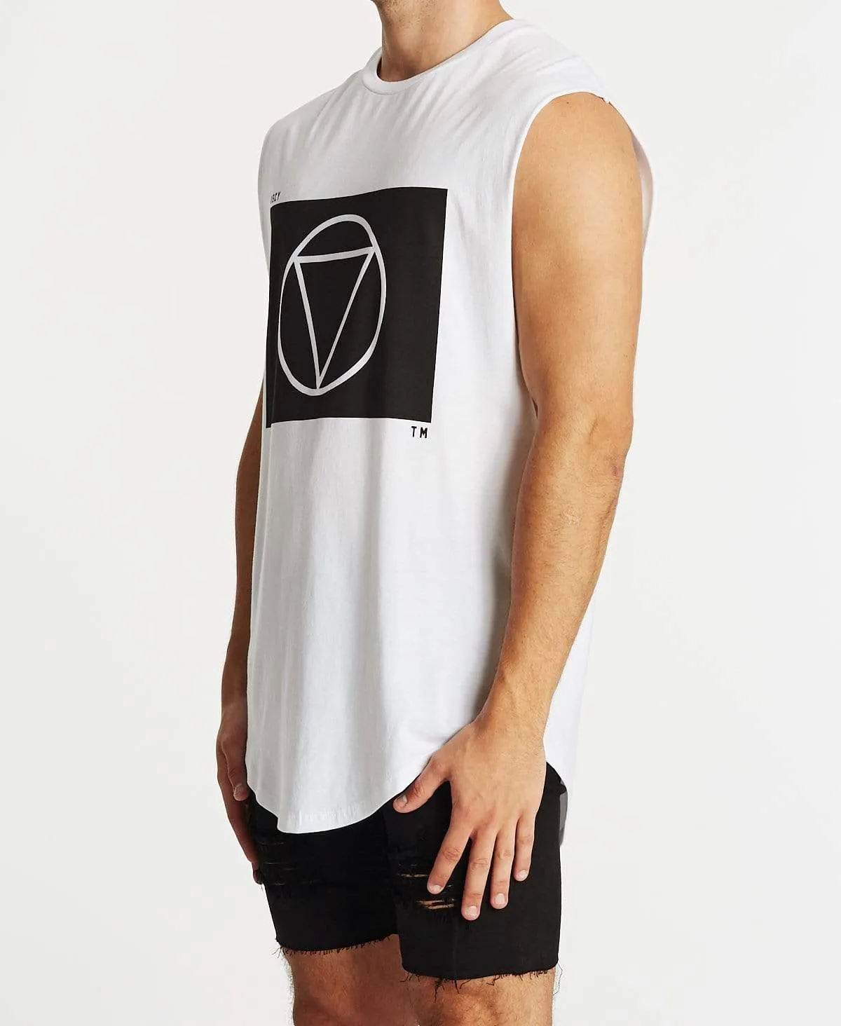 No Limit Dual Curved Muscle Tee White sold by Neverland product image thumbnail 3