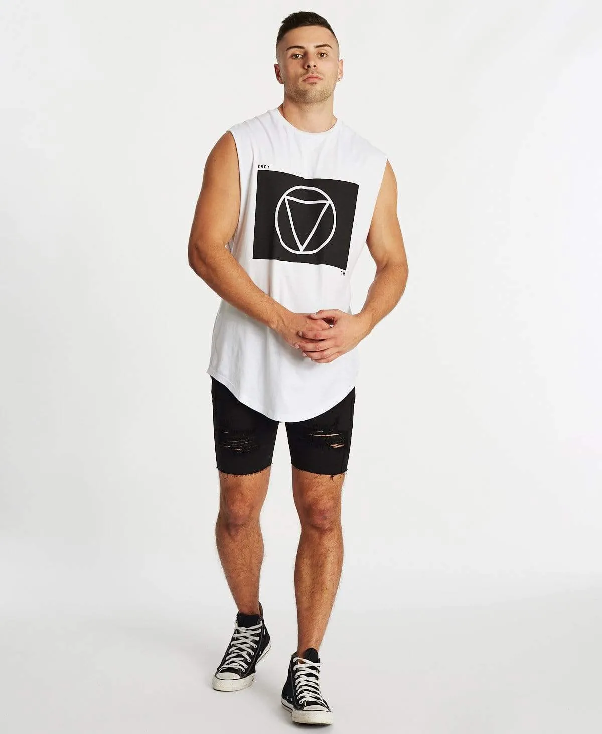 No Limit Dual Curved Muscle Tee White sold by Neverland product image thumbnail 4