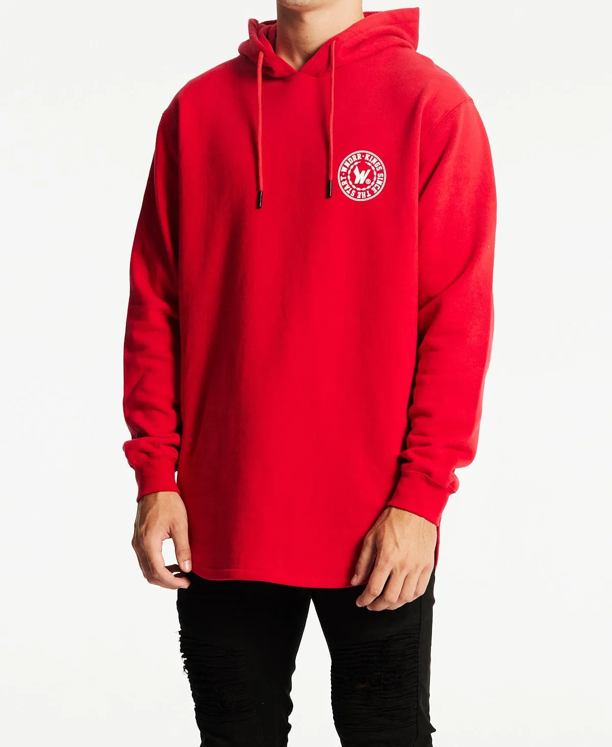 Ornament Curved Hem Hoodie Red sold by Neverland product image thumbnail 3