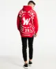 Ornament Curved Hem Hoodie Red sold by Neverland