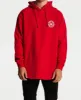 Ornament Curved Hem Hoodie Red sold by Neverland