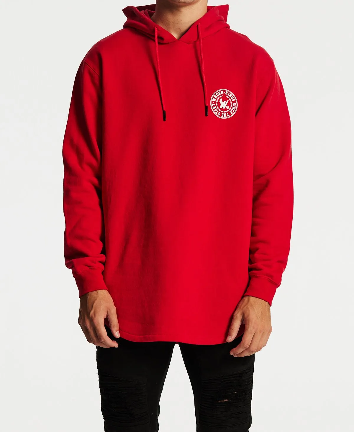 Ornament Curved Hem Hoodie Red sold by Neverland product image thumbnail 2