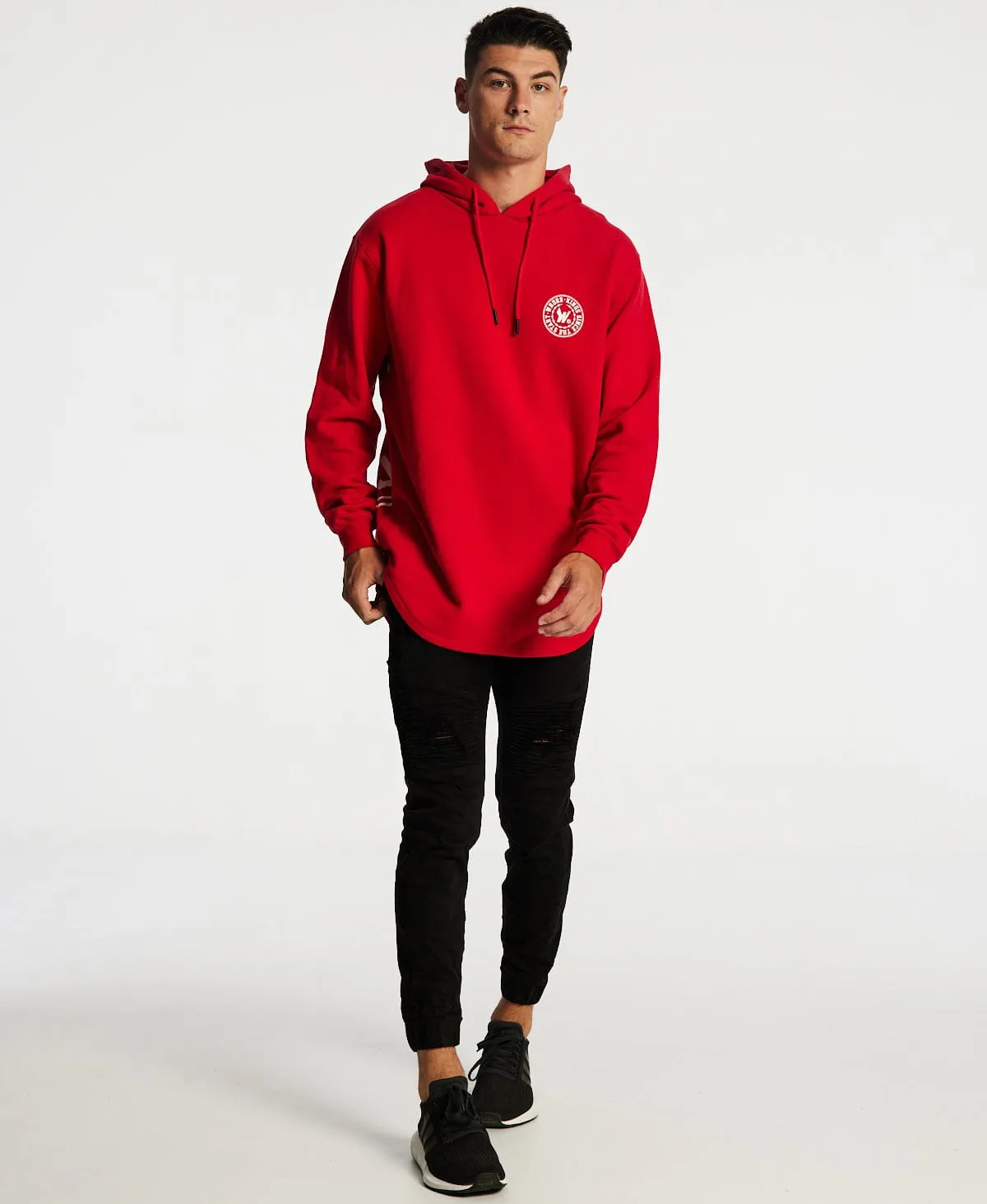 Ornament Curved Hem Hoodie Red sold by Neverland product image thumbnail 5