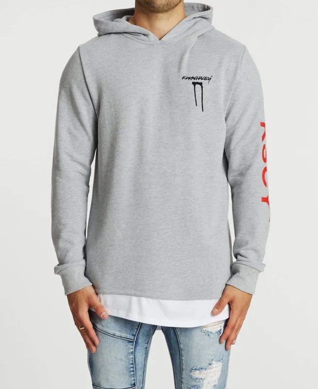 Shadows Layered Hoodie Grey Marle sold by Neverland