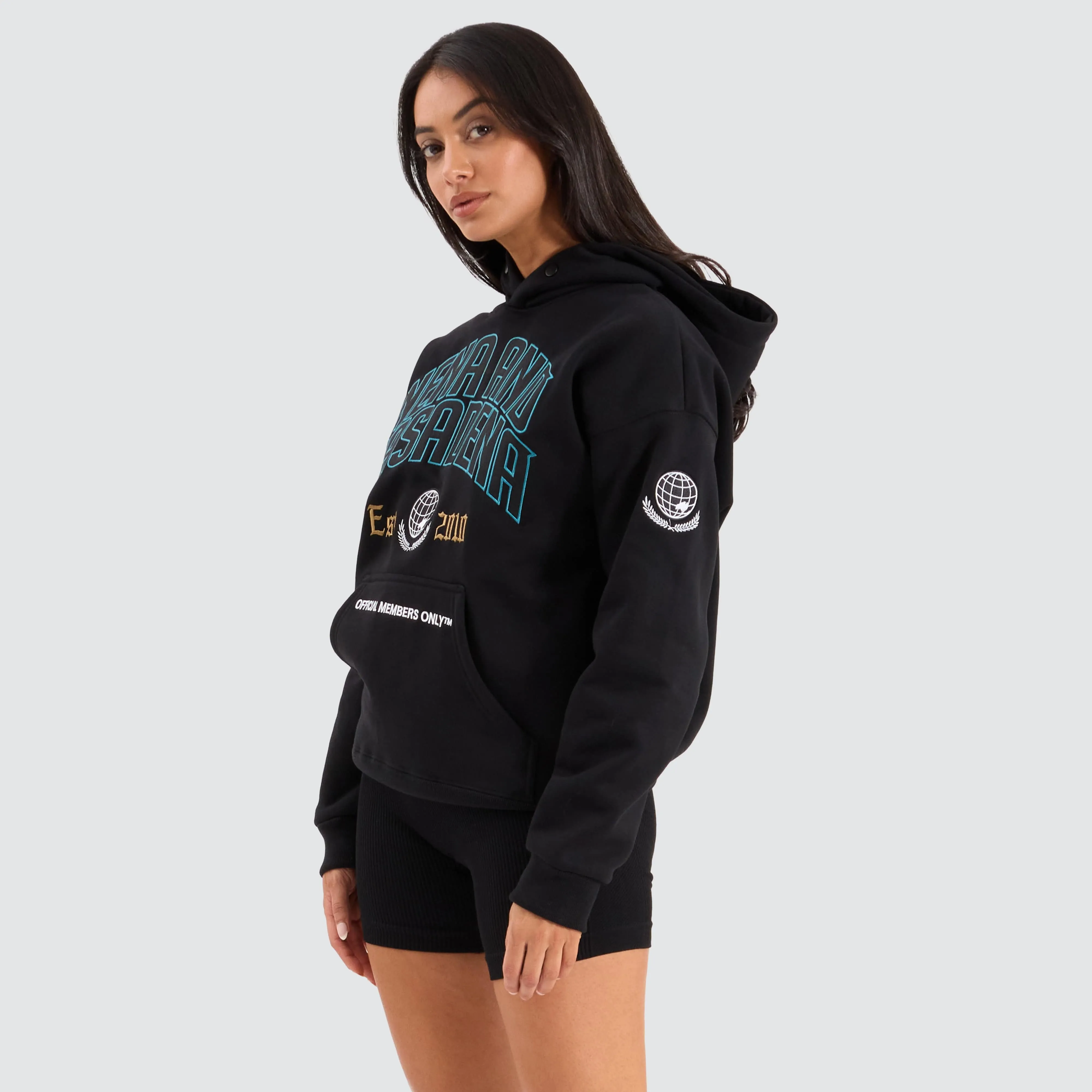 Members Box Fit Hoodie Jet Black sold by Neverland product image thumbnail 4
