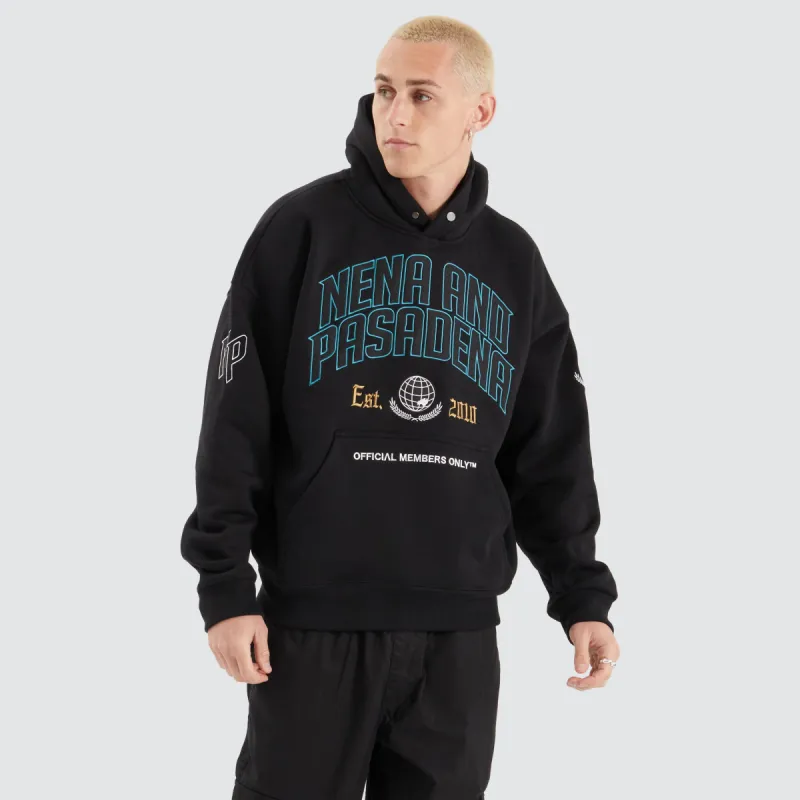 Members Box Fit Hoodie Jet Black sold by Neverland