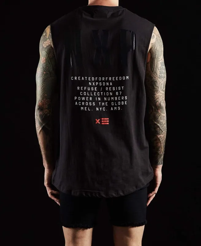 Resist Scoop Back Muscle Tee Jet Black sold by Neverland
