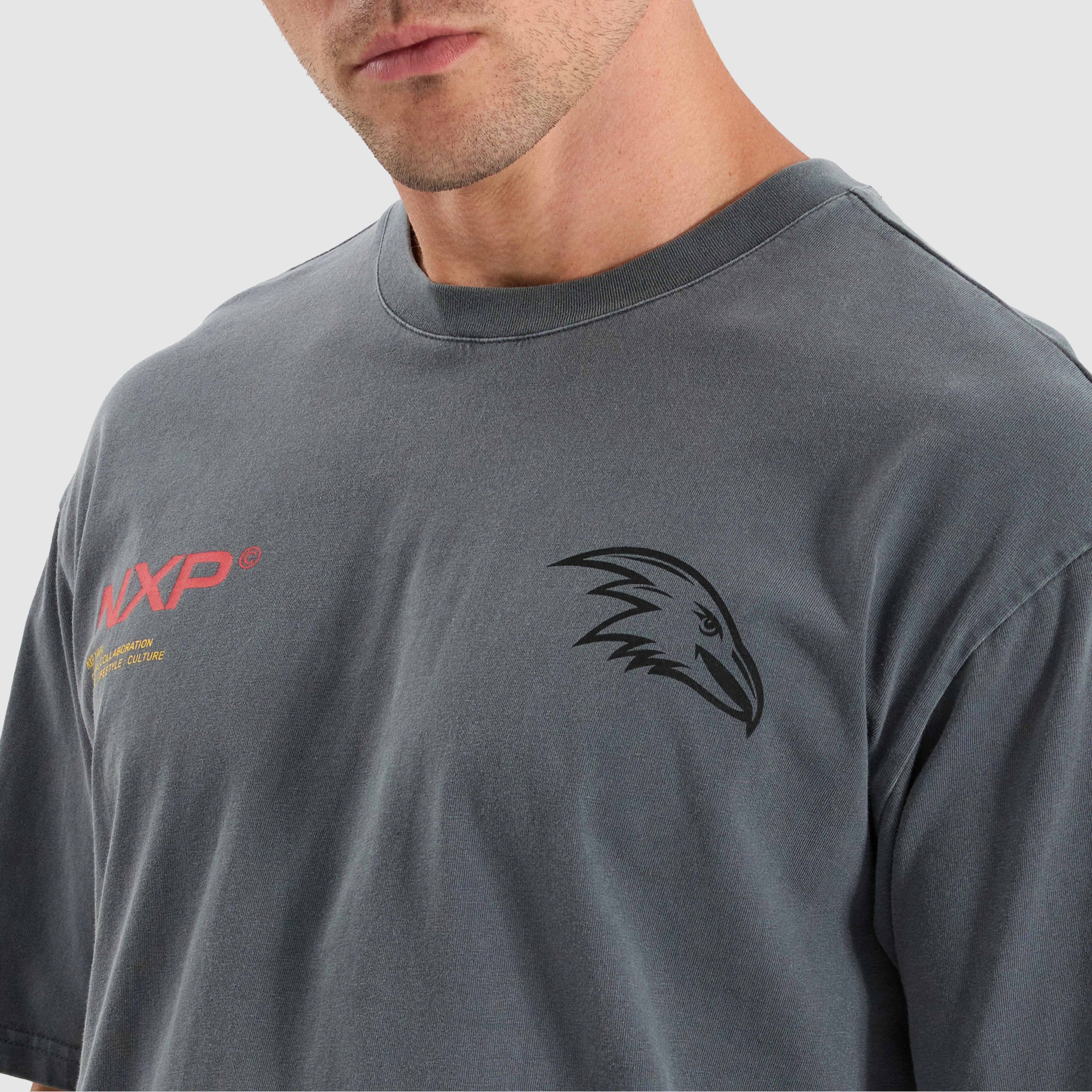 Adelaide Crows AFL Box Fit Tee Pigment Charcoal sold by Neverland product image thumbnail 2