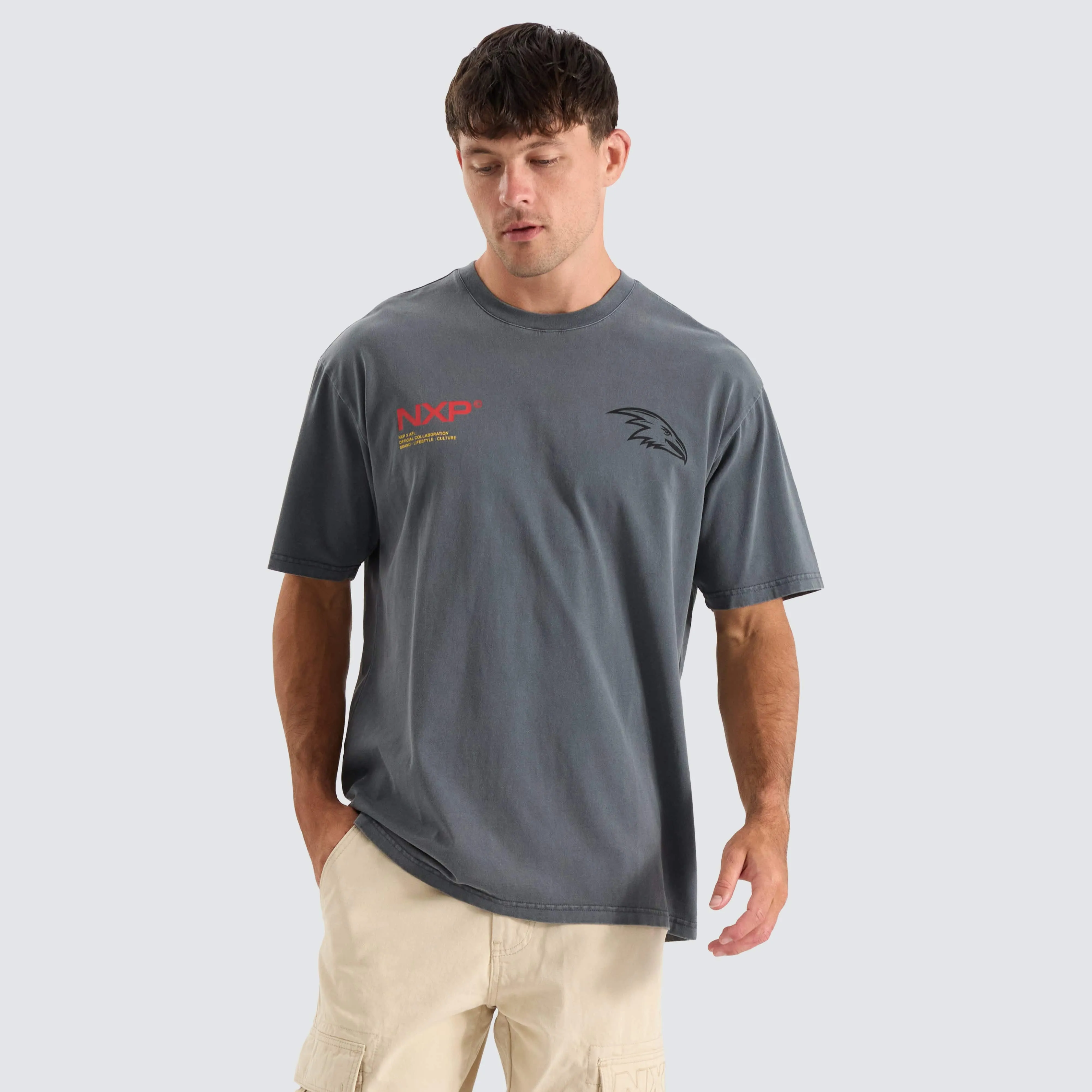 Adelaide Crows AFL Box Fit Tee Pigment Charcoal sold by Neverland product image thumbnail 3