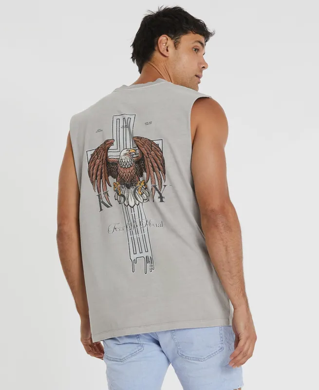Deja Vu Heavy Rocker Fit Muscle Tee Pigment Dove sold by Neverland