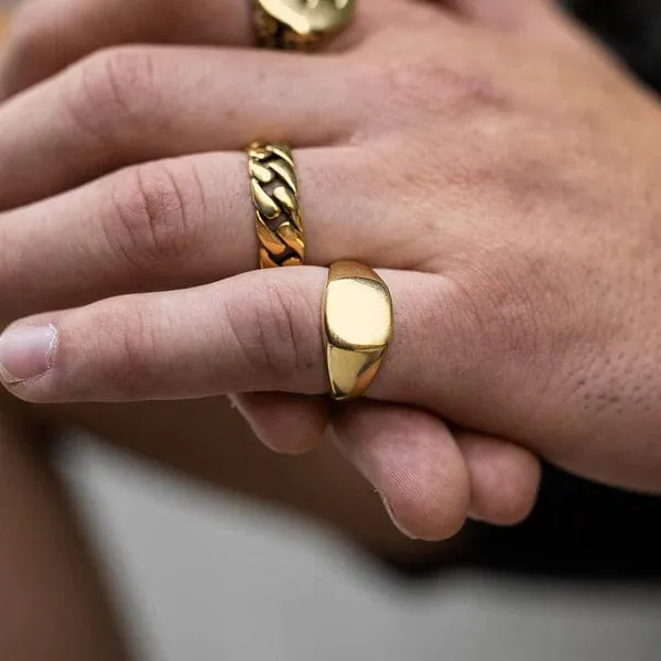Minimal Signet Ring Gold sold by Neverland product image thumbnail 3