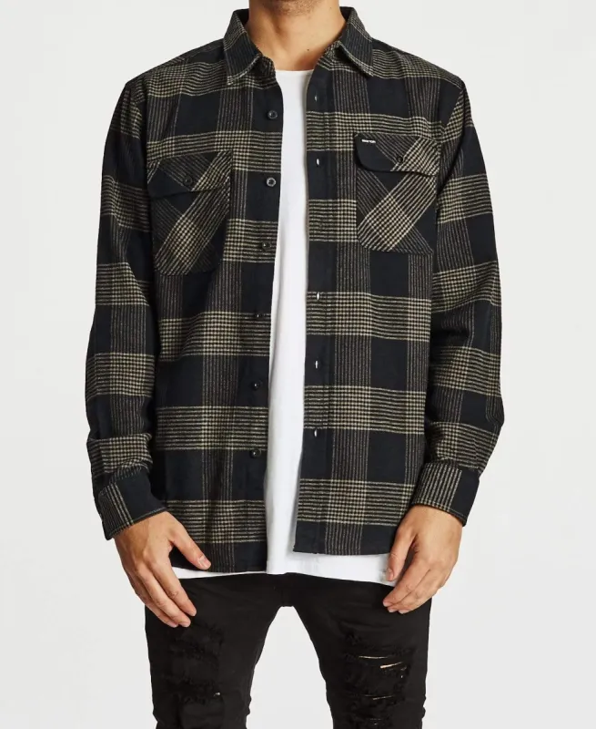 Bowery Long Sleeve Flannel Shirt Black Steel sold by Neverland