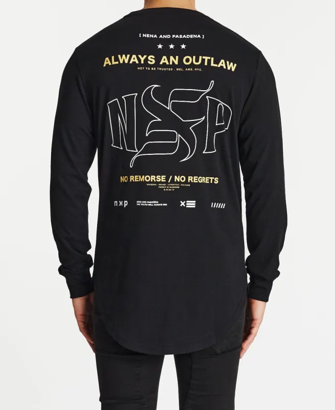 Master Cape Back Long Sleeve T-Shirt Jet Black sold by Neverland