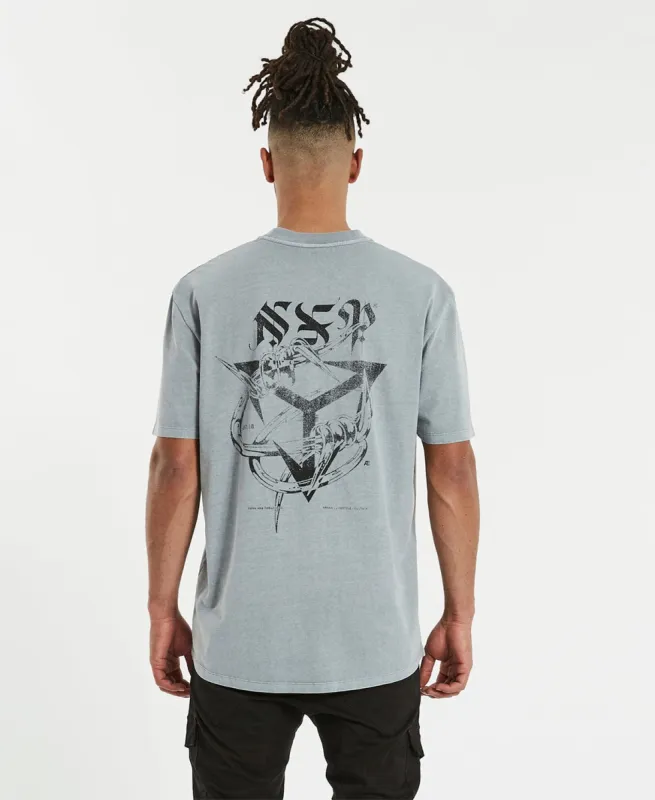 Razorwire Box Fit Scoop T-Shirt Pigment Alloy Grey sold by Neverland