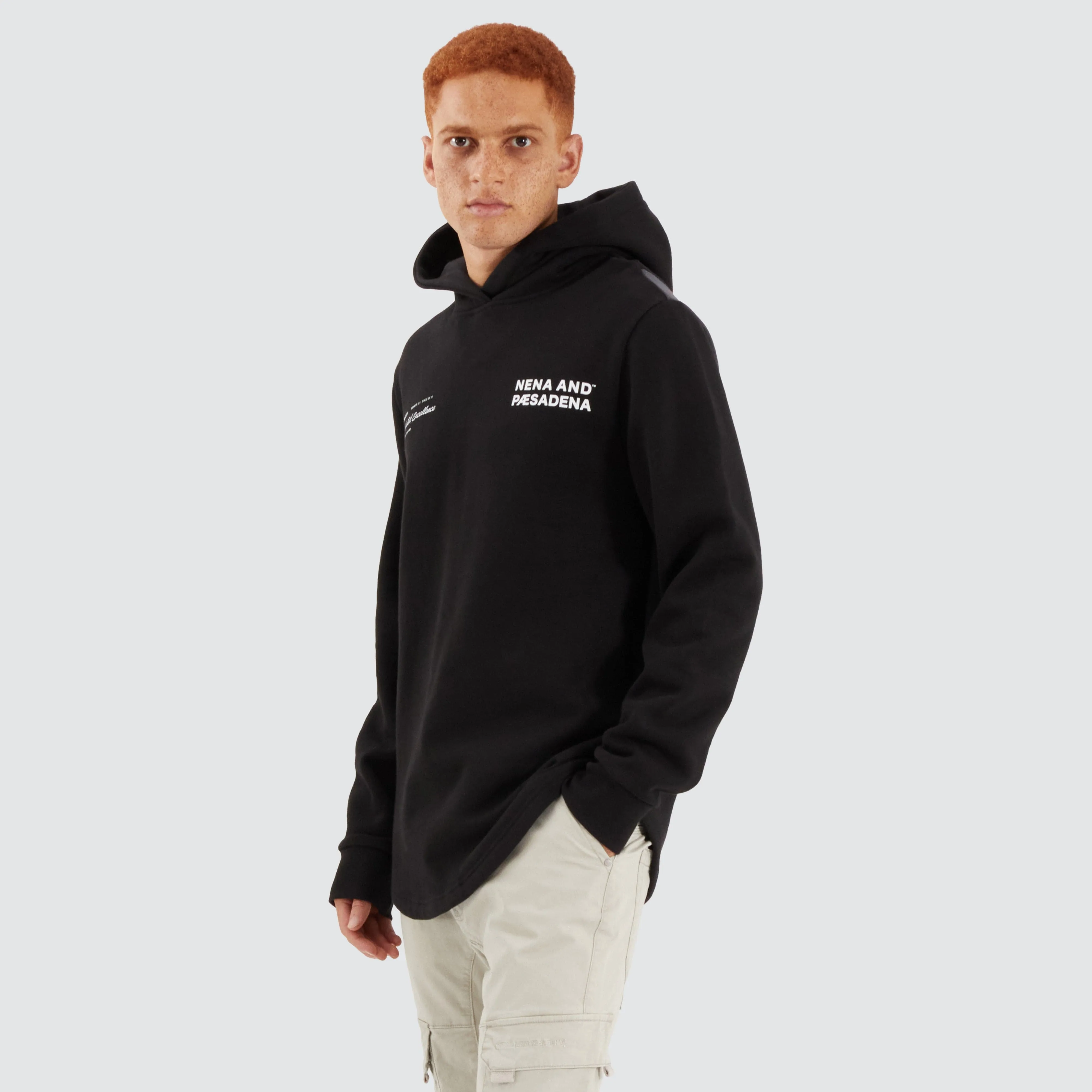 Concentric Dual Curved Hoodie Jet Black sold by Neverland