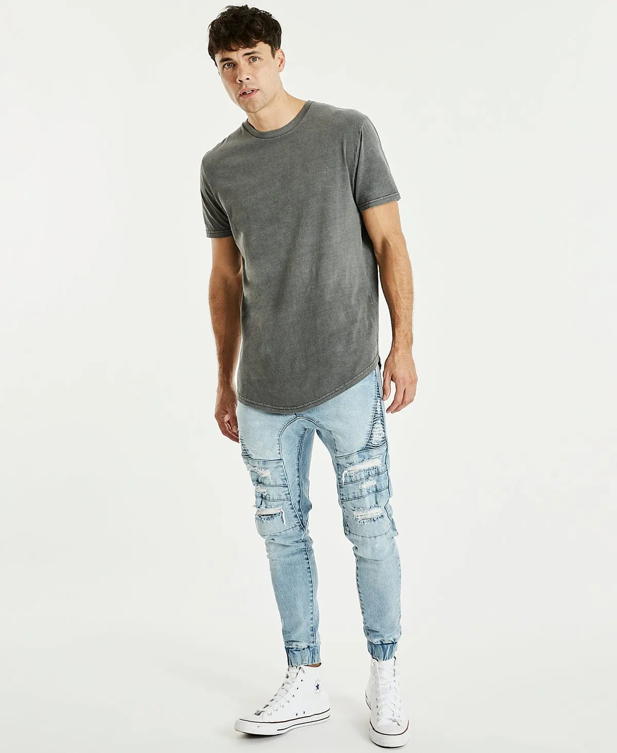 Essentials Dual Curved T-Shirt Pigment Asphalt sold by Neverland product image thumbnail 4