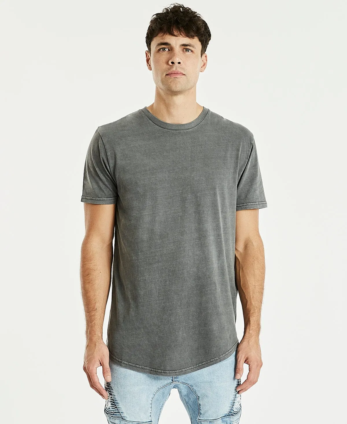Essentials Dual Curved T-Shirt Pigment Asphalt sold by Neverland