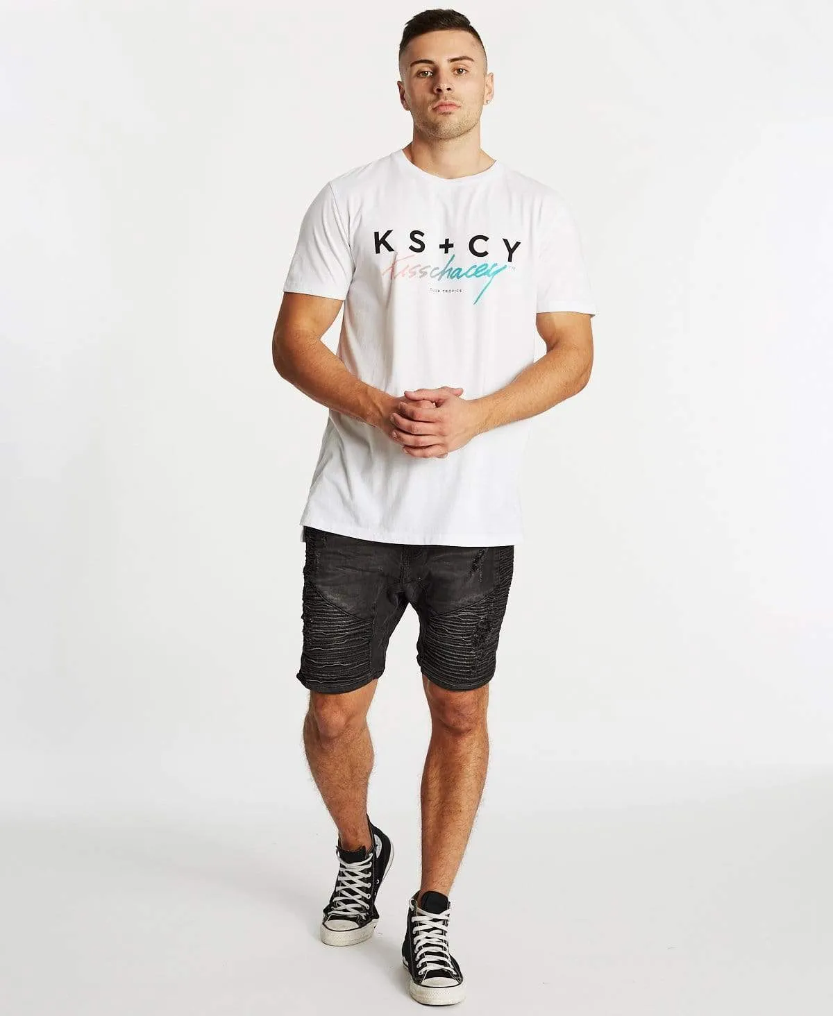 Gradient Step Hem T-Shirt White sold by Neverland product image thumbnail 4