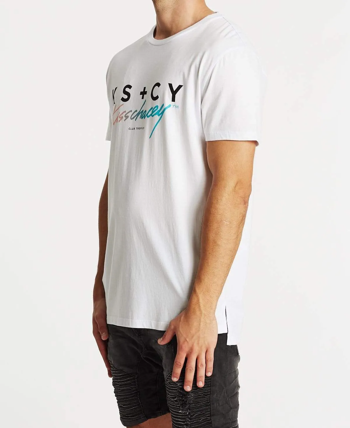 Gradient Step Hem T-Shirt White sold by Neverland product image thumbnail 3