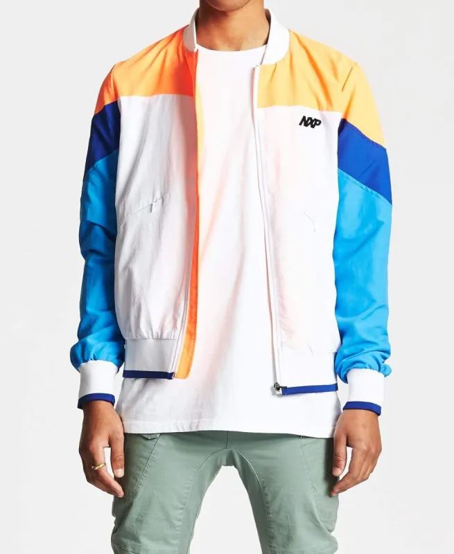 Vantage Sports Bomber Jacket White/Orange sold by Neverland