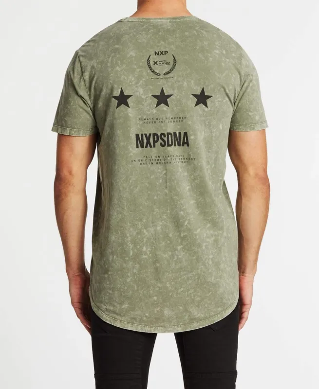 Darkest Days Scoop Back T-Shirt Acid Khaki sold by Neverland
