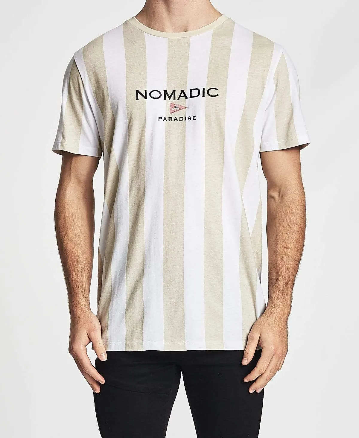 Cool Off Standard T-Shirt White/Sand Stripe sold by Neverland