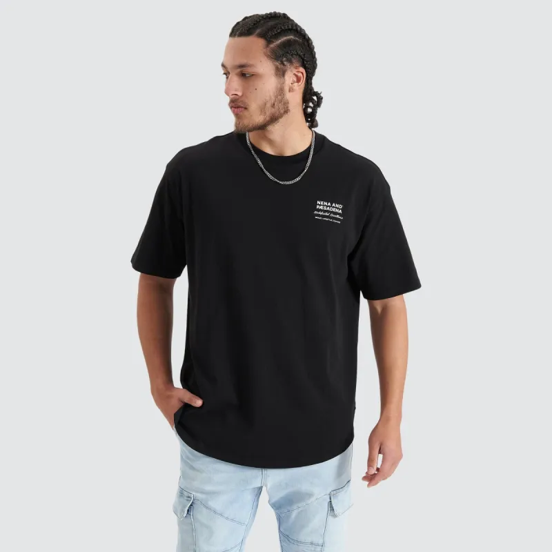 Compound Heavy Box Fit Tee Jet Black sold by Neverland