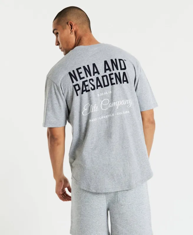 Tournament Box Fit Scoop T-Shirt Grey Marle sold by Neverland