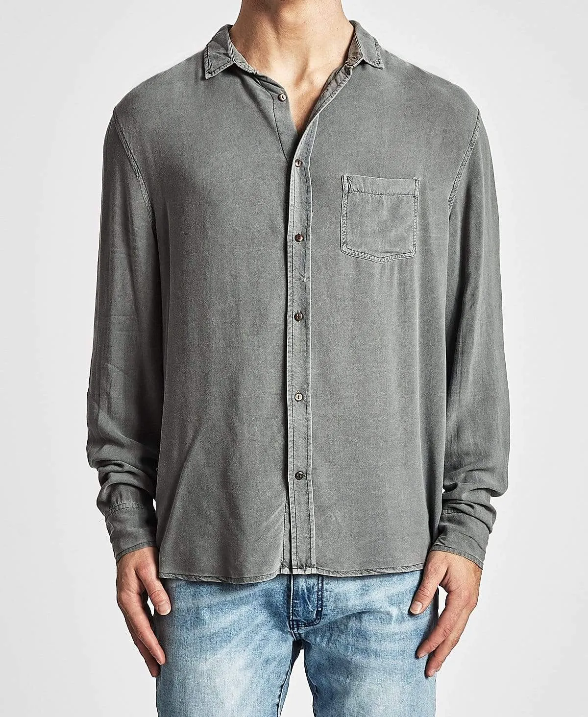 Rogue Casual Long Sleeve Shirt Pigment Steel Grey sold by Neverland