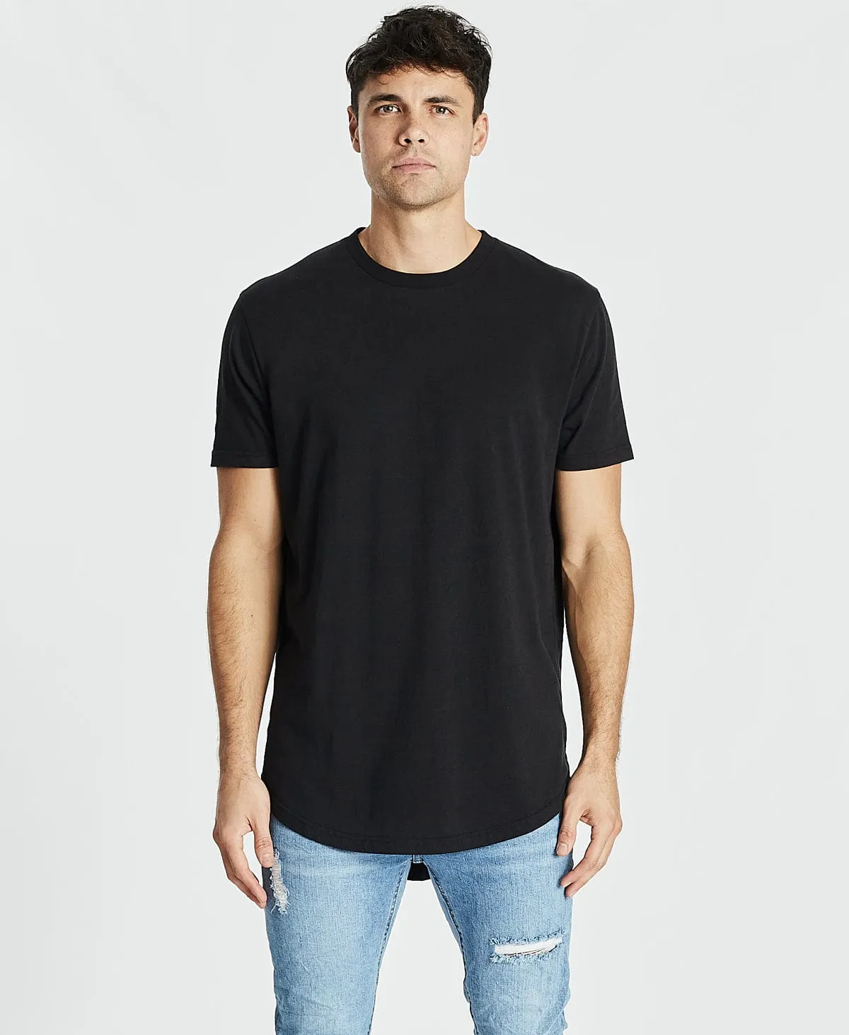 Essentials Dual Curved T-Shirt Jet Black sold by Neverland
